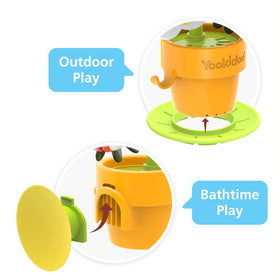 Yookidoo tipping bird creates a gentle waterfall during tub play