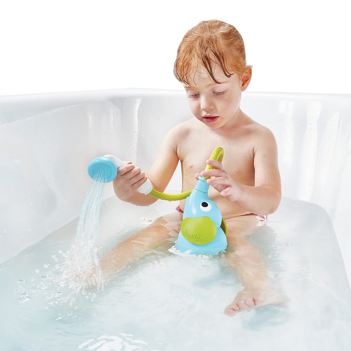 Yookidoo compatible with tub or sink setup for versatile baths.