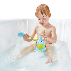 Yookidoo compatible with tub or sink setup for versatile baths.