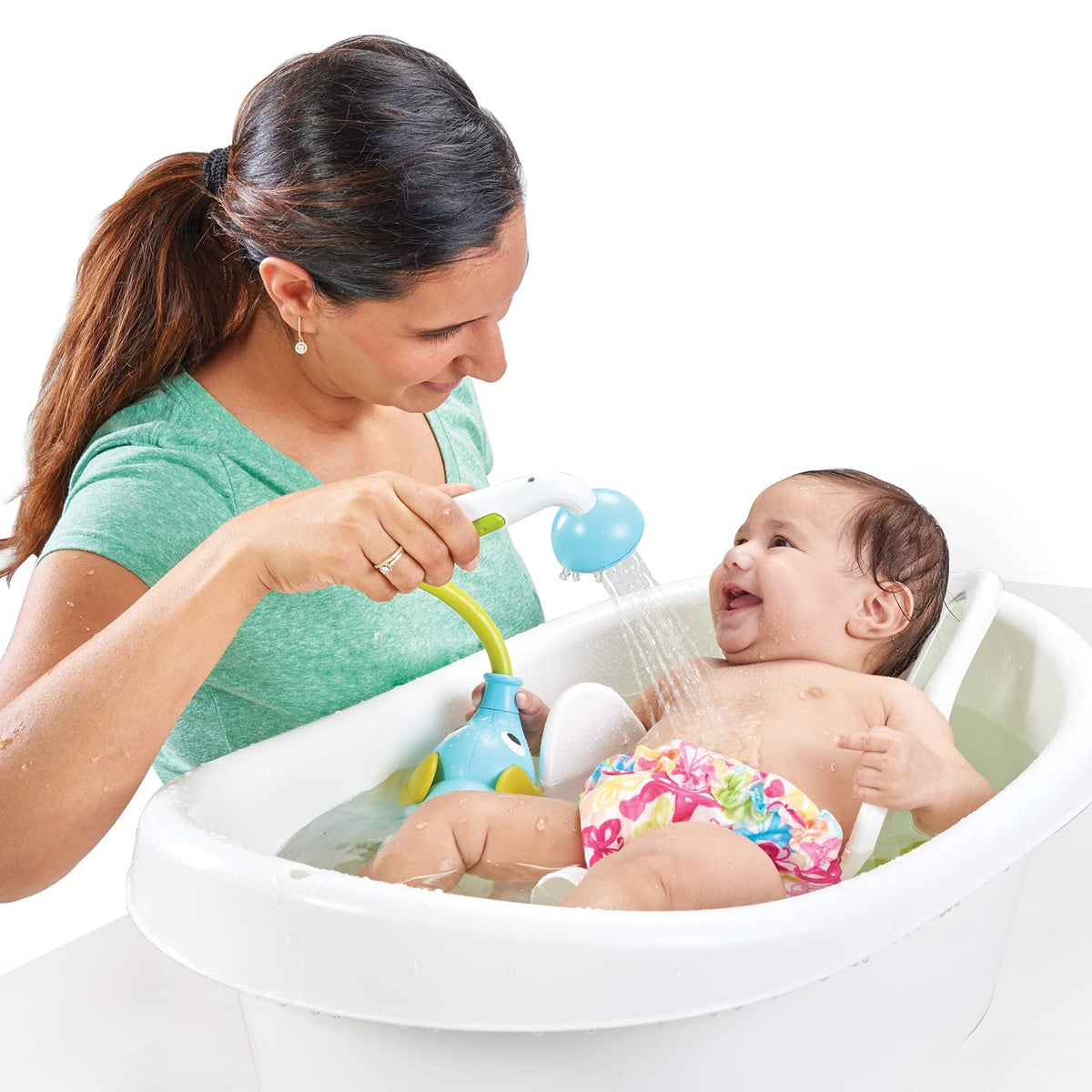 Yookidoo two-knob flow-control for adjustable water spray.