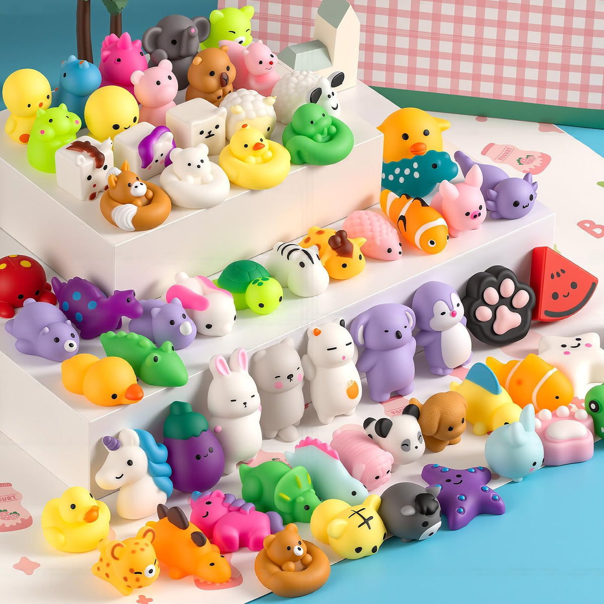 Yooshi Easter basket fillers with cute mochi toys and storage