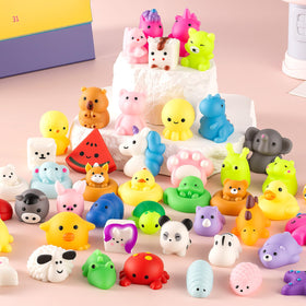 Yooshi kawaii animal squishies collection with vibrant textures