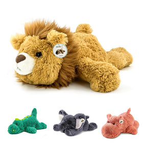 YOUBLEK 16-inch Yellow Lion weighted plush, front view, ideal for cozy hugs