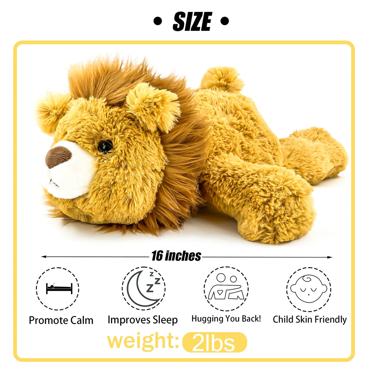 YOUBLEK yellow lion fabric close-up, soft cotton texture for gentle touch