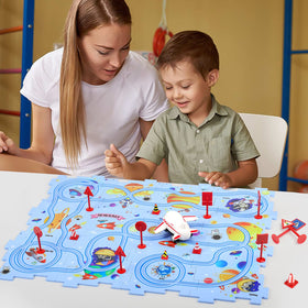 Yooyid airplane-shaped vehicle enables hands-on track exploration and cause-and-effect learning
