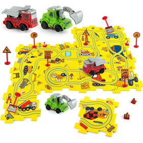 YOOYID Excavator-Dumptruck-Track-Play-Set promotes hands-on learning.