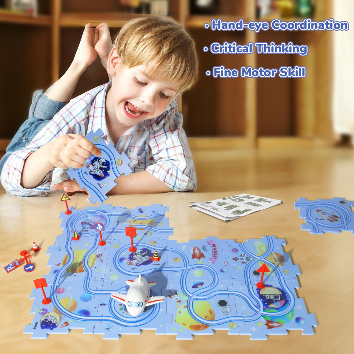 Yooyid puzzle pieces road signs help develop problem-solving during route exploration