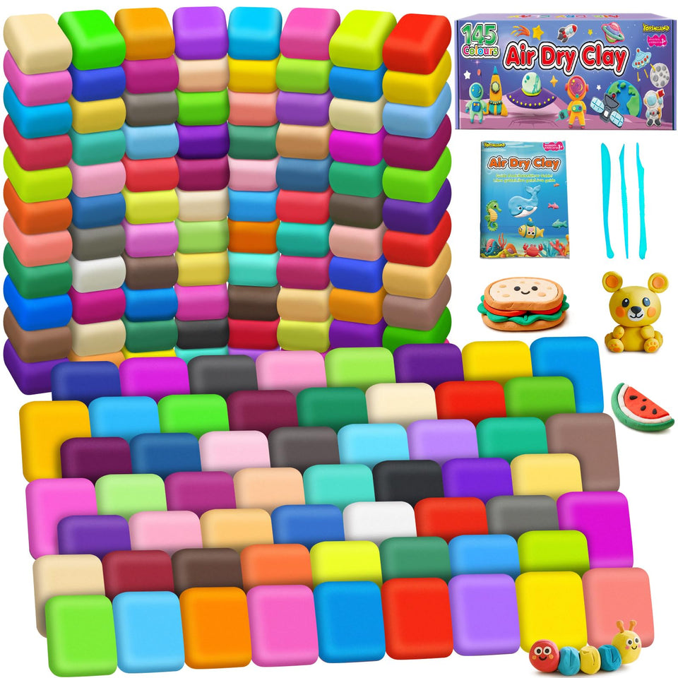 YOPINSAND 145-color air-dry clay pack for vibrant creative projects