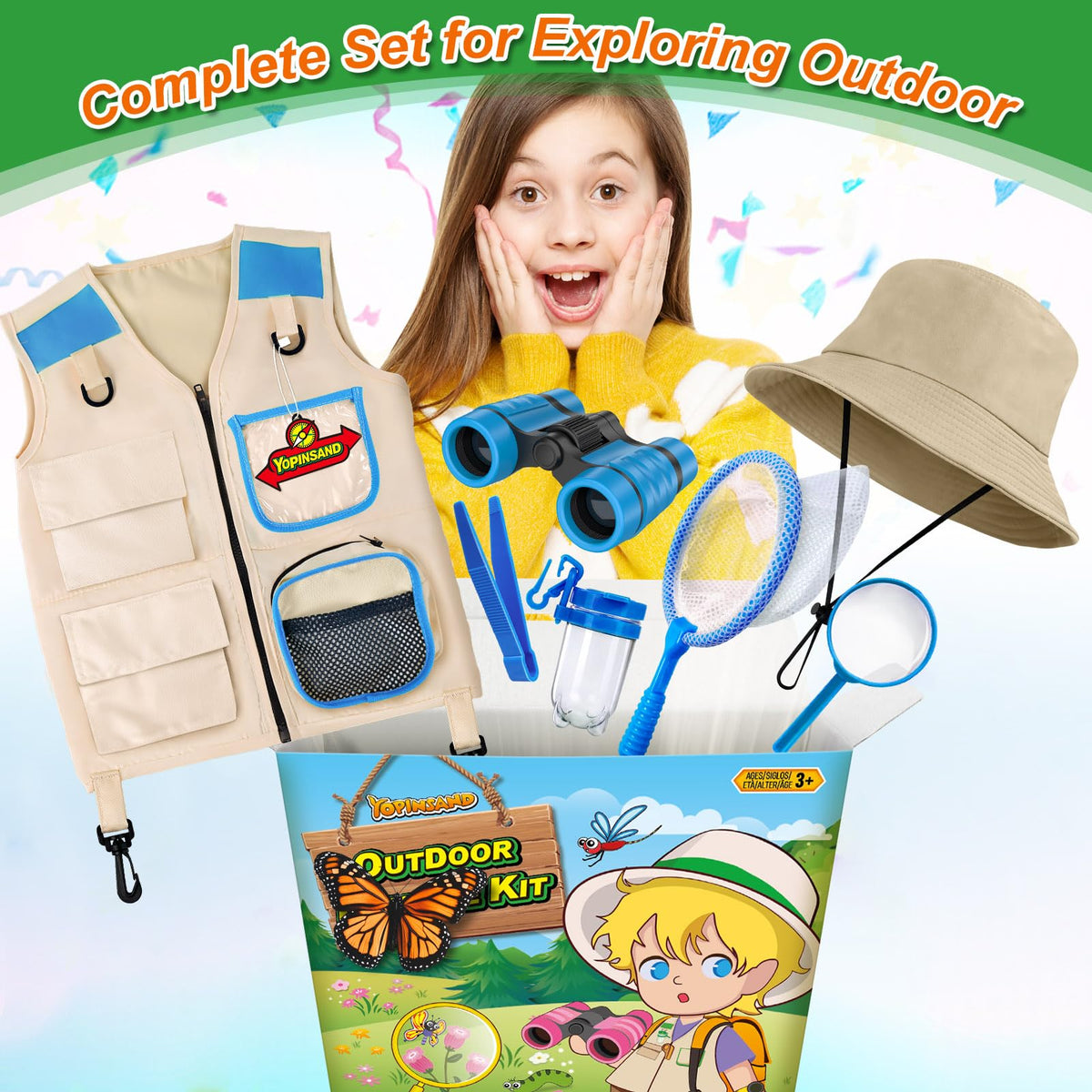 YOPINSAND binoculars help kids spot birds and details.