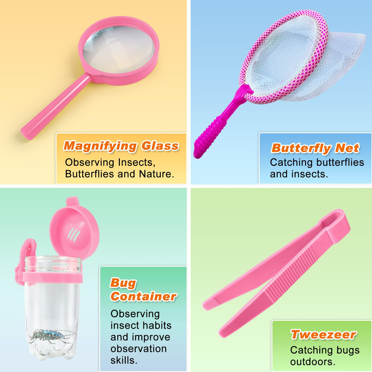 YOPINSAND Kids Explorer Bug Net for safe insect catching and observation.