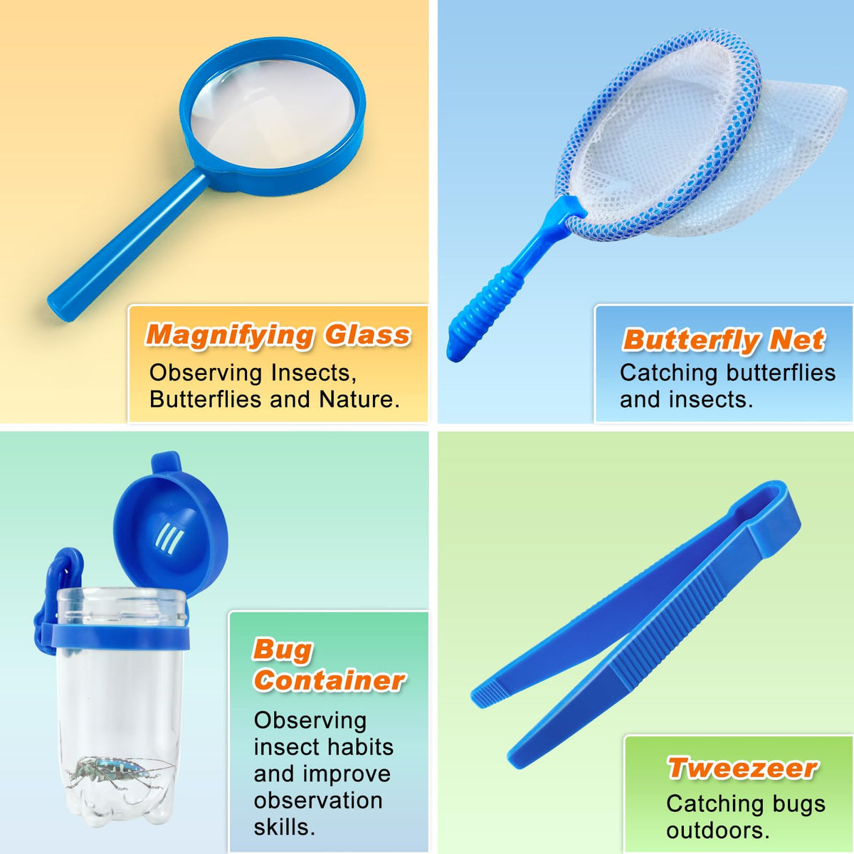 YOPINSAND bug net enables gentle catch-and-observe play.