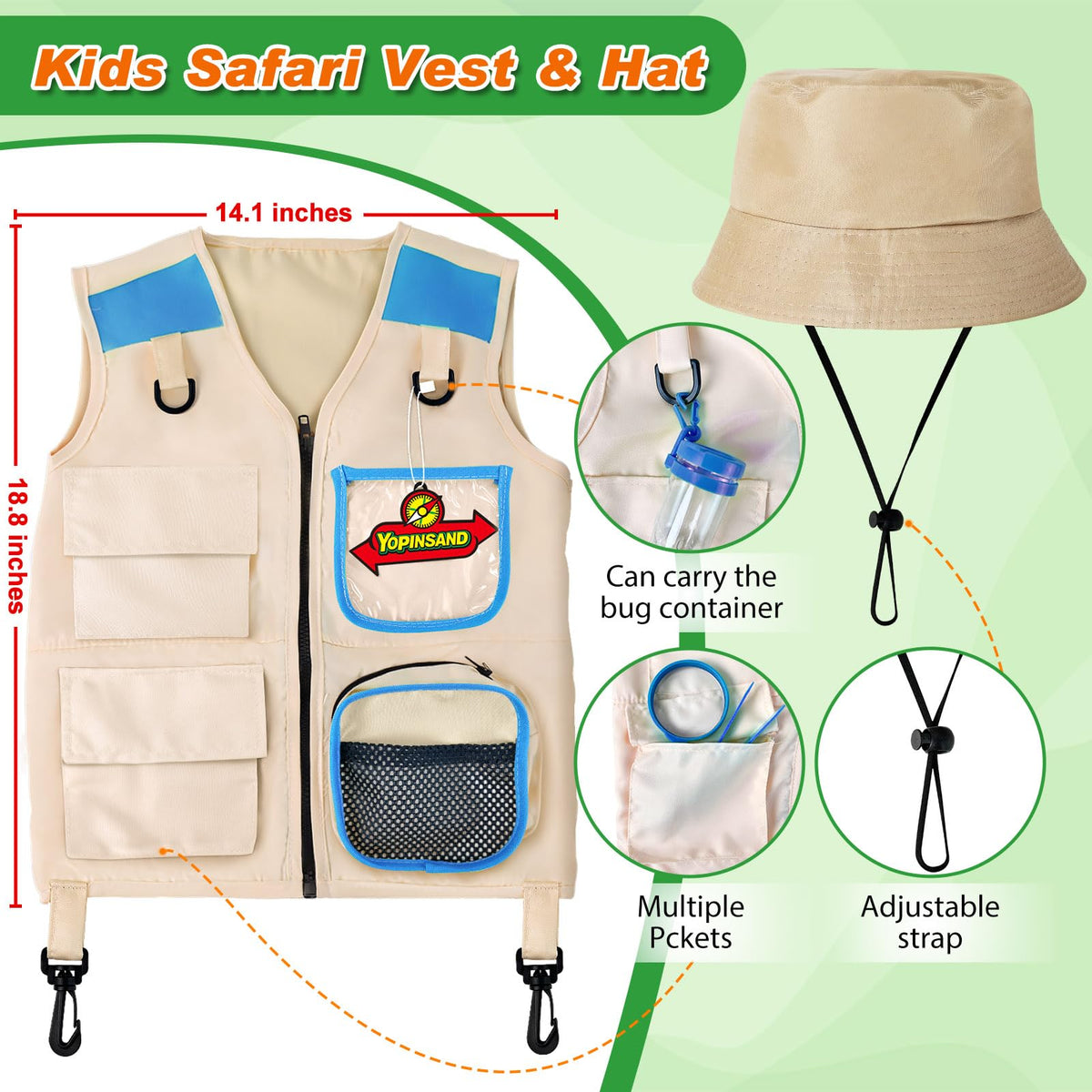 YOPINSAND explorer hat provides shade and comfort on hikes.