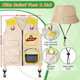 YOPINSAND Kids Explorer Hat shielding from sun during family outdoor explorations.