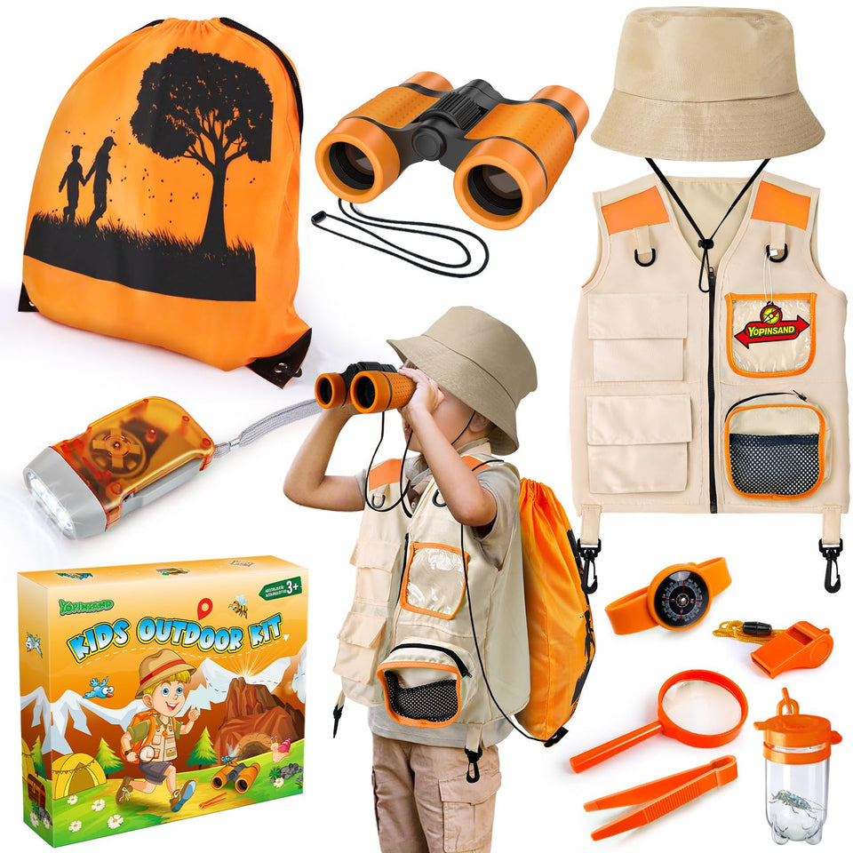 YOPINSAND Kids Explorer Kit binoculars enable outdoor discovery and imaginative nature exploration.