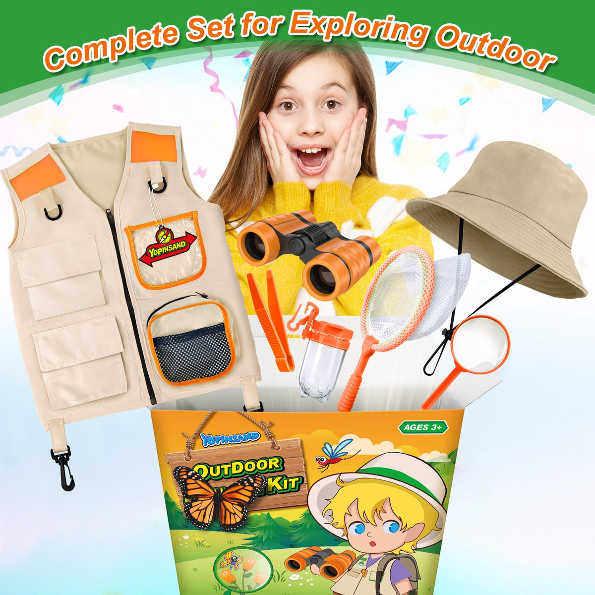 YOPINSAND Kids Explorer Kit binoculars enhance birdwatching at distance