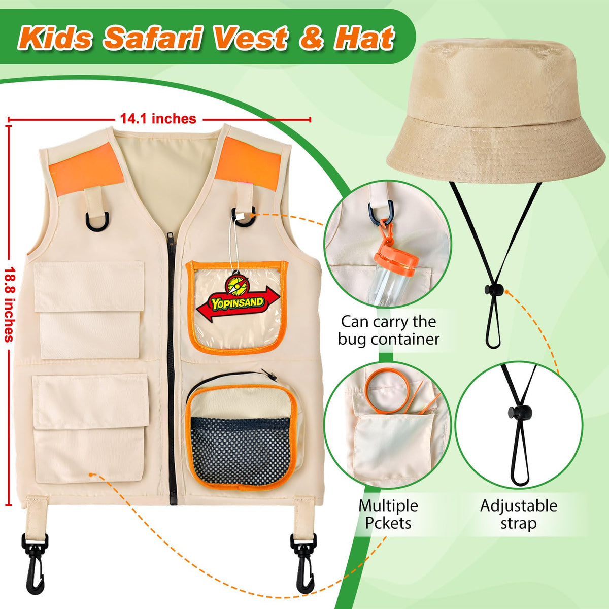 YOPINSAND Kids Explorer Kit hat protects from sun during adventures