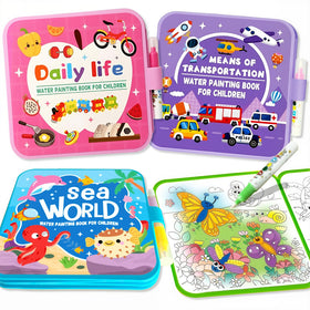 YoPoll Water Painting Book Animal theme — vibrant scenes revealed with water for mess-free play