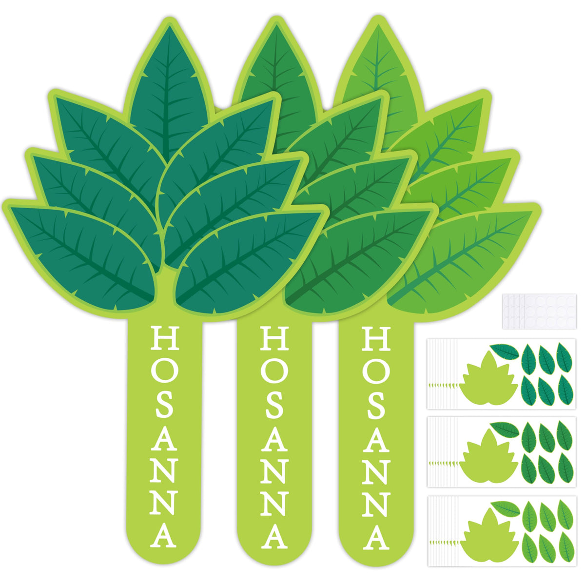 Yopyame die-cut palm leaf cards with vibrant colors for classroom crafts