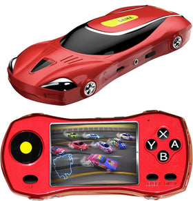 YOROSY handheld console front view highlights kid-friendly grip and vibrant gameplay.