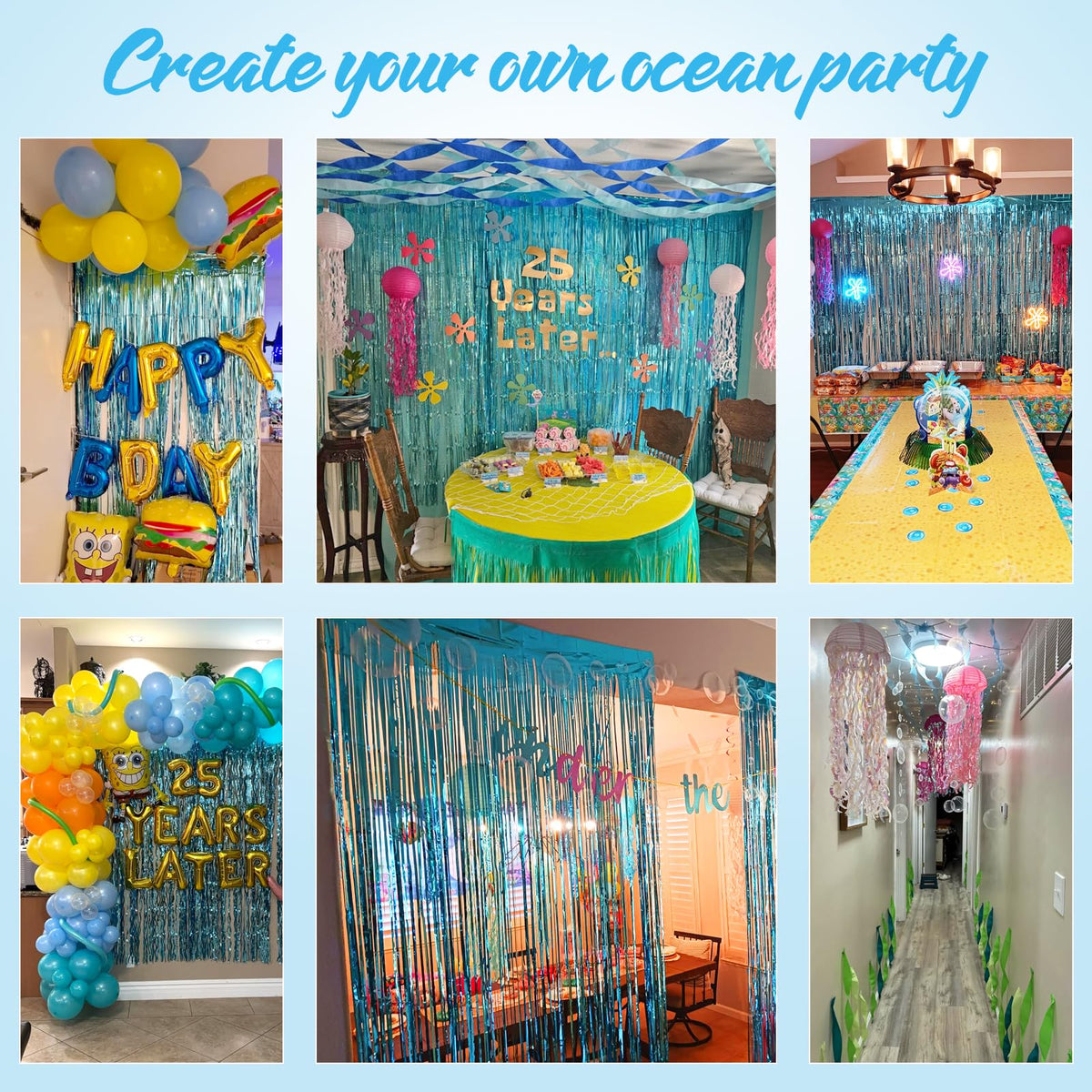 YORR blue backdrop bubble garland makes underwater scene come alive