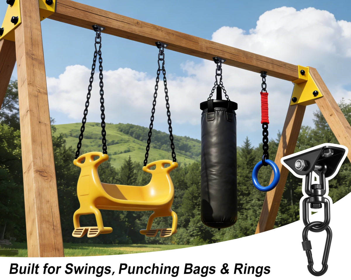 YOSE complete swing set includes all hardware for a ready-to-hang experience.