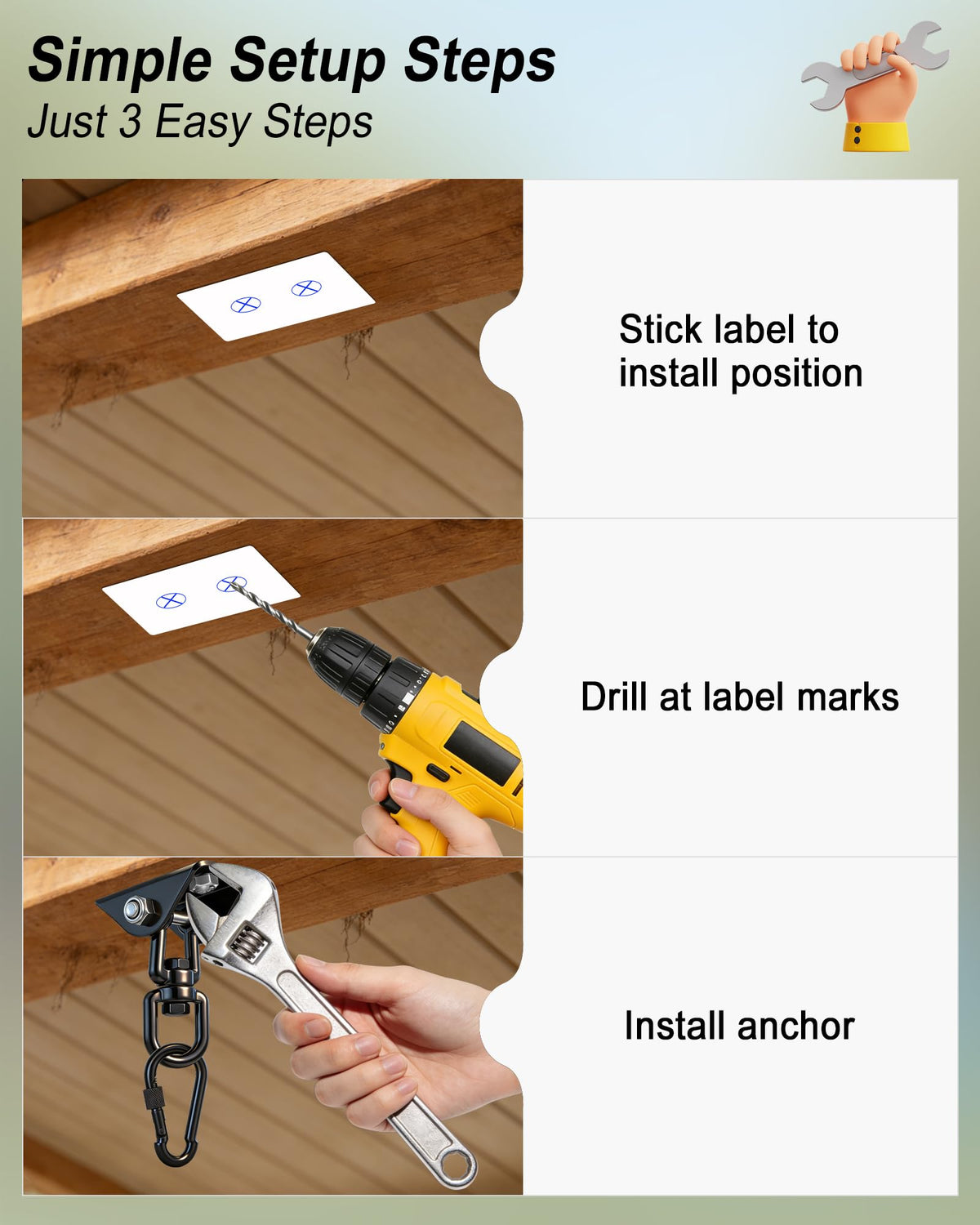 YOSE hammock hooks provide reinforced hardware for dependable swing connections.