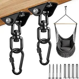 YOSE Porch Swing Hanging Kit stainless steel assembly for secure ceiling mounting and durability.