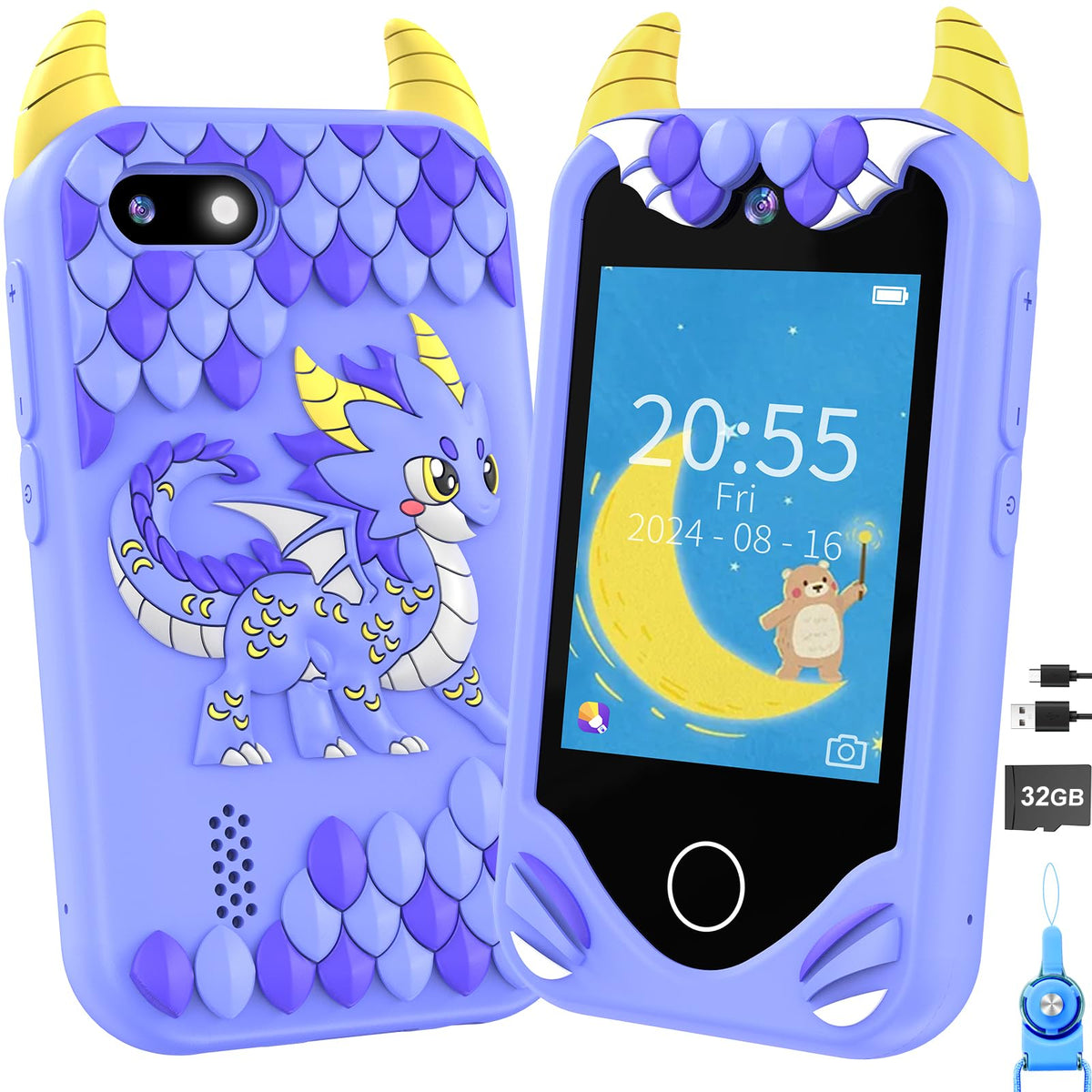Yosfeng Kids Smart Phone with dual cameras for creative photos on the go.