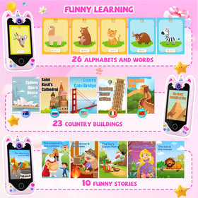 Yosfeng Kids Smart Phone MP3 player and stories entertain young listeners.