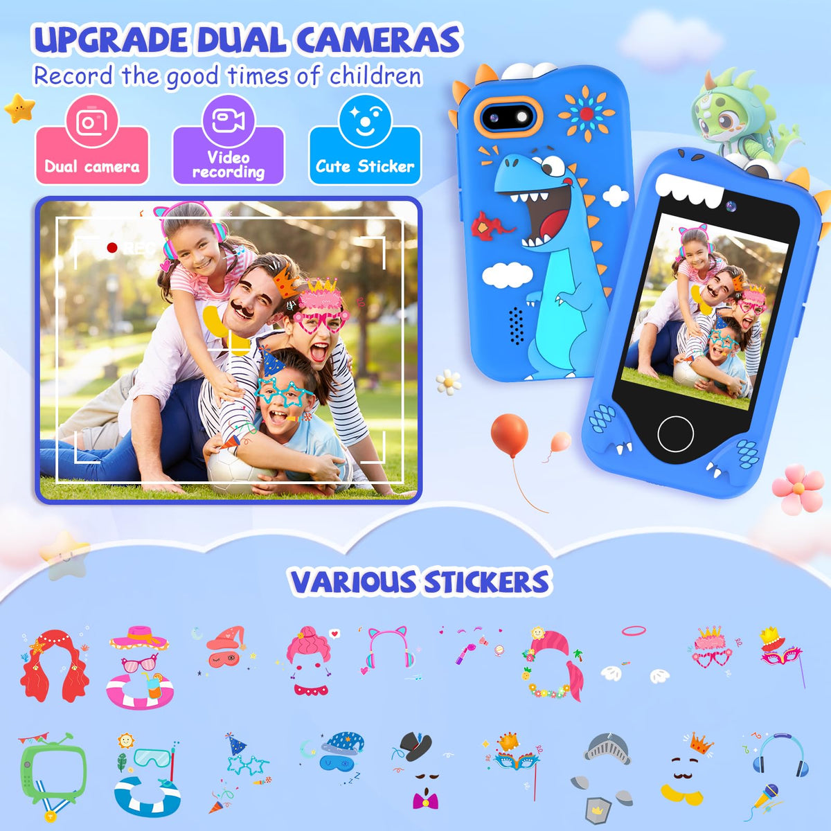 Yosfeng kids smart phone 32GB card stores music and stories