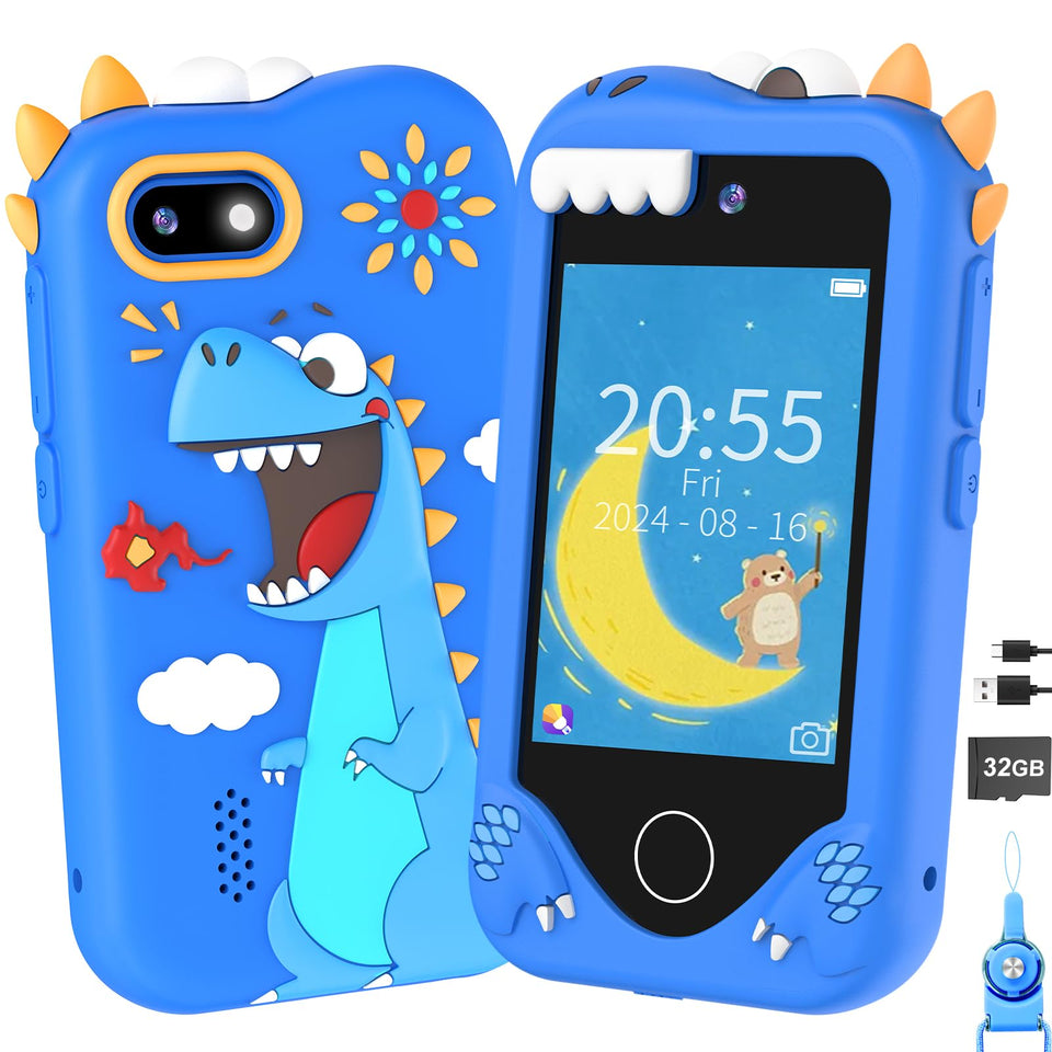 Yosfeng kids smart phone front view with kid-friendly touchscreen