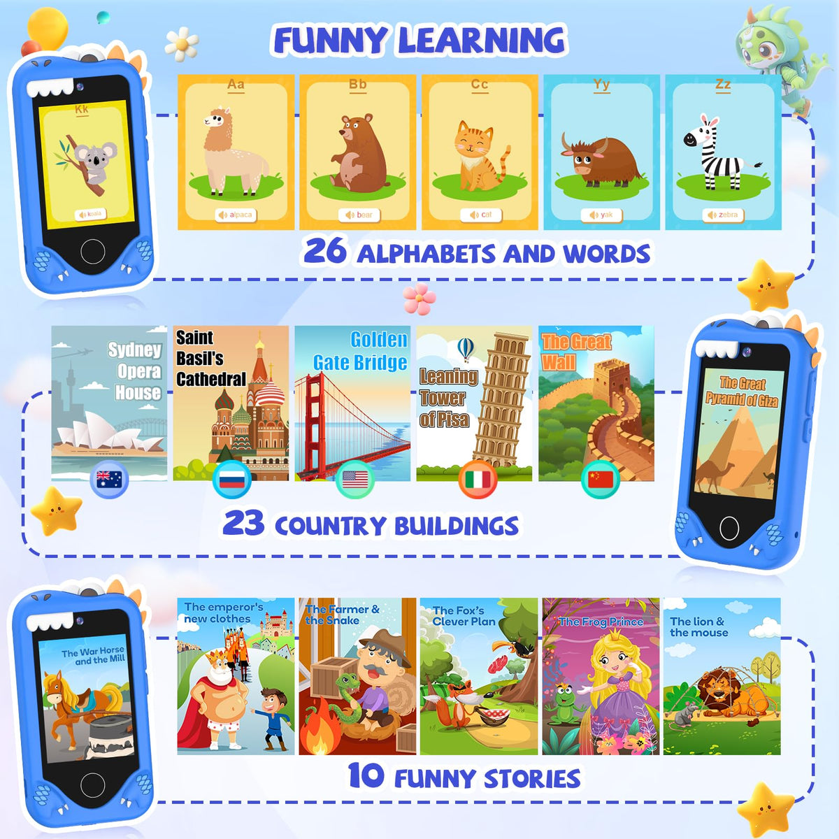 Yosfeng unicorn case protects the toddler phone during adventures