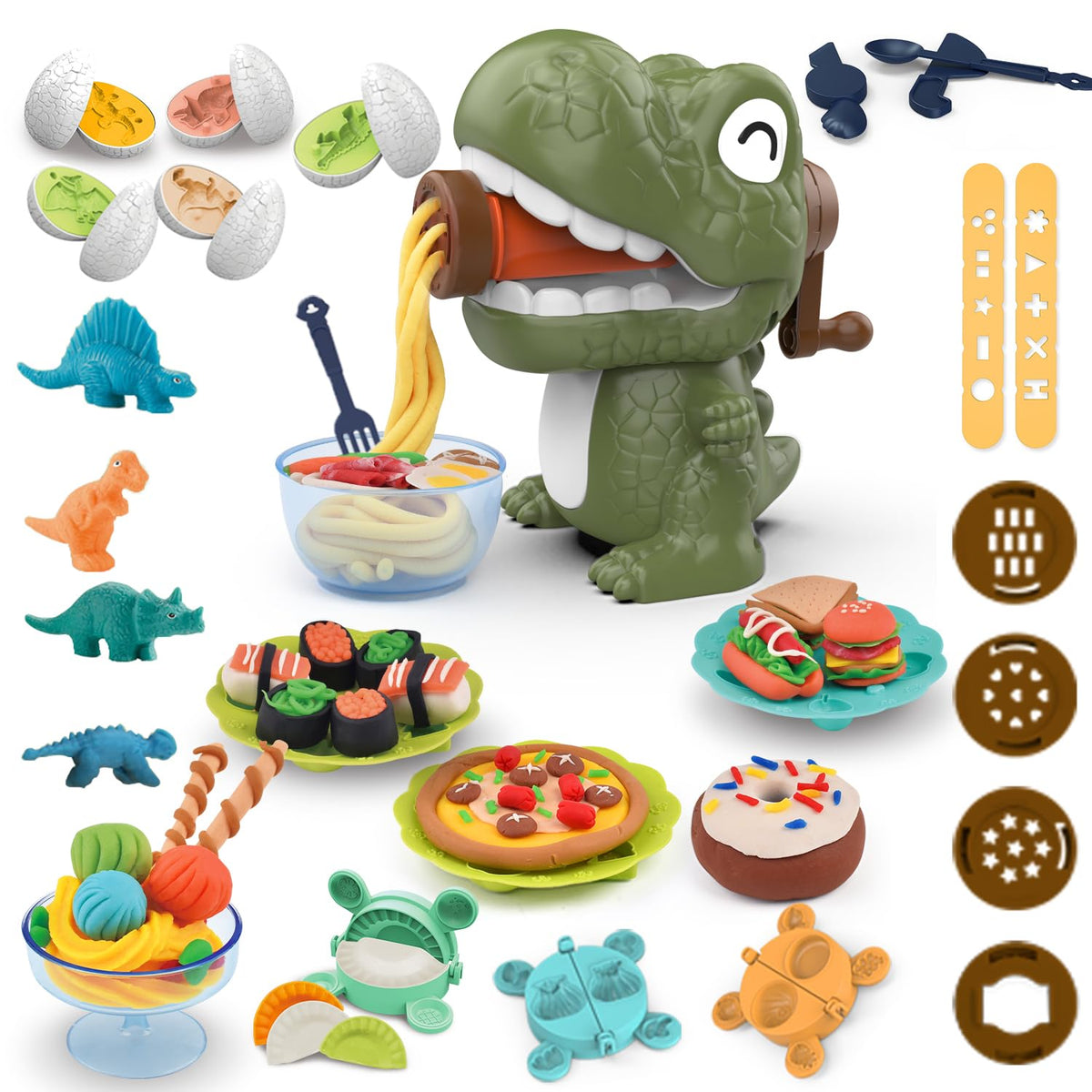 Yositochuan Dinosaur Noodle Machine for imaginative play and fine motor practice.
