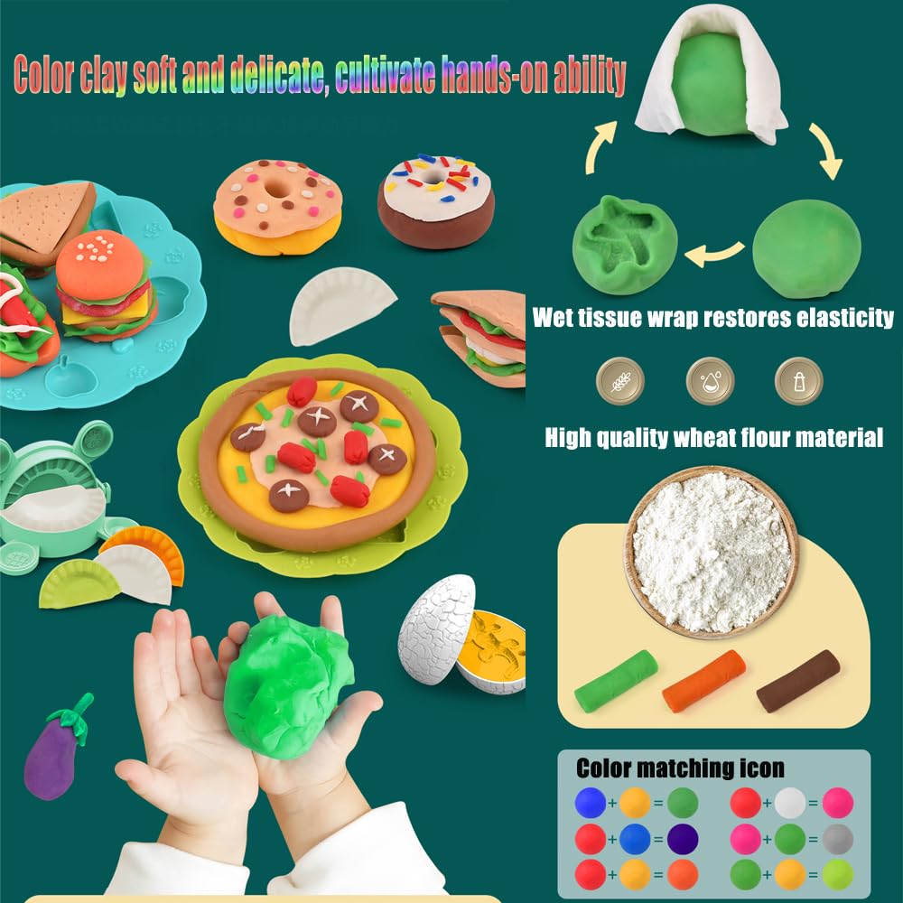 Yositochuan Dough Tools Kit includes shapes and molds for open-ended creation.