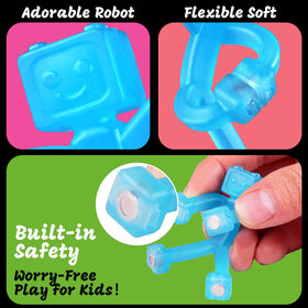 YOTNUS 24pcs magnetic travel robots opaque figures inviting tactile building and focus