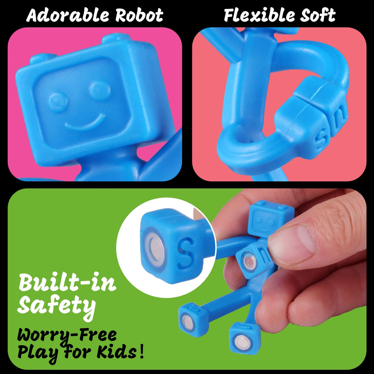 YOTNUS translucent magnetic robot figures ideal for colorful building.