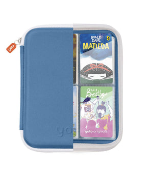 Yoto Card Case Blue Bird open, handy sleeve access at a child-friendly zipper