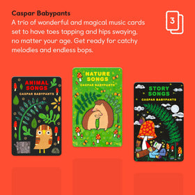 Yoto Caspar Babypants Pack back shows setup details.