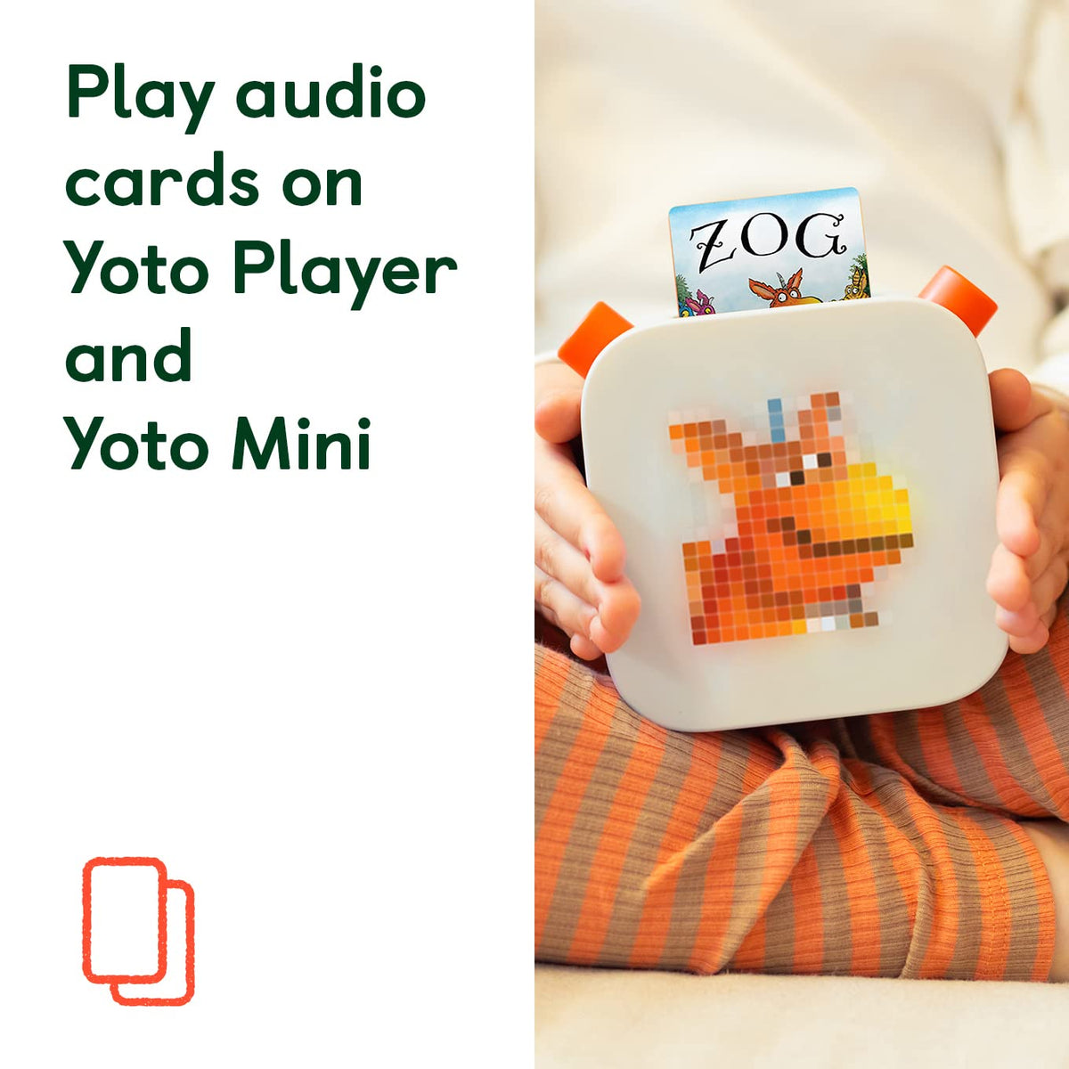 Four audiobook cards ready for listening with the YOTO Player.