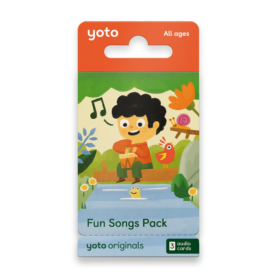 YOTO Fun Songs Pack card with playful animals for screen-free playtime.