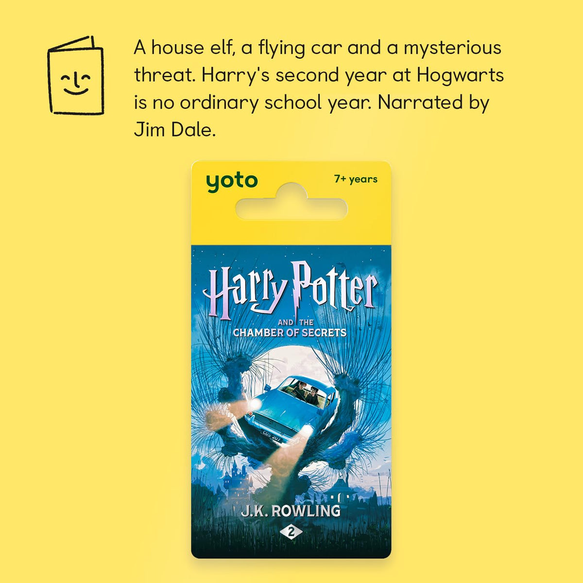 YOTO Chamber Secrets card back with usage details for easy setup