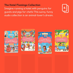 YOTO Hotel Flamingo collection box with four audio cards.