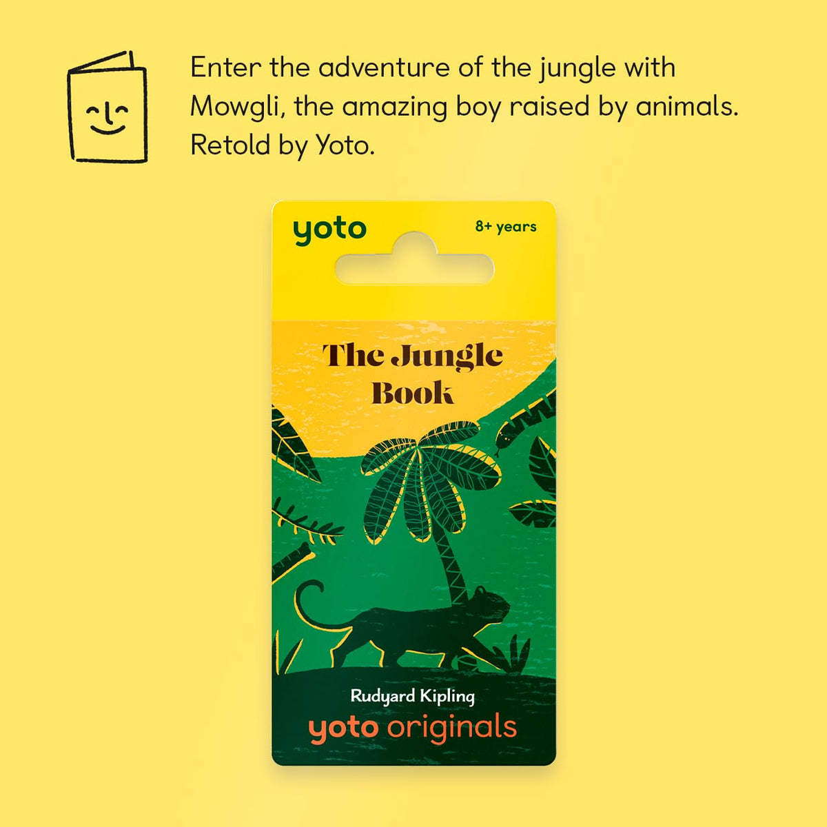 Yoto Jungle Book card back with details for parents and compatibility.