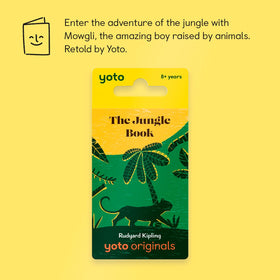 Yoto Jungle Book card back with details for parents and compatibility.