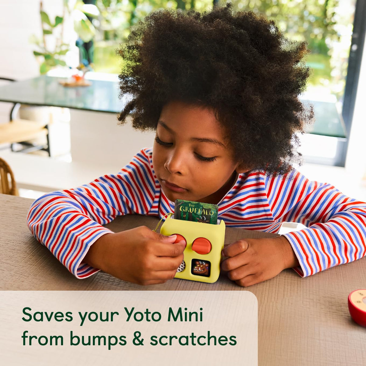 Yoto Mini Adventure Jacket with wrist lanyard keeps the device within easy reach