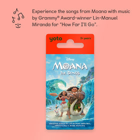 Yoto Moana Songs card back with language and duration details