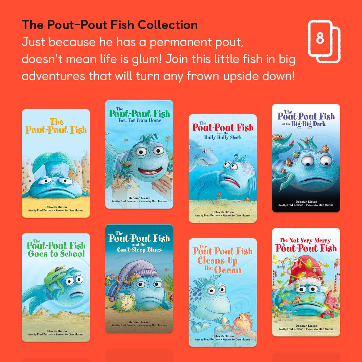 YOTO Pout-Pout Fish card pack on table ready for storytelling sessions