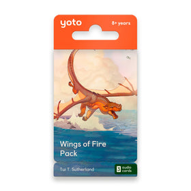 YOTO Wings of Fire pack front view, ready for screen-free family listening.