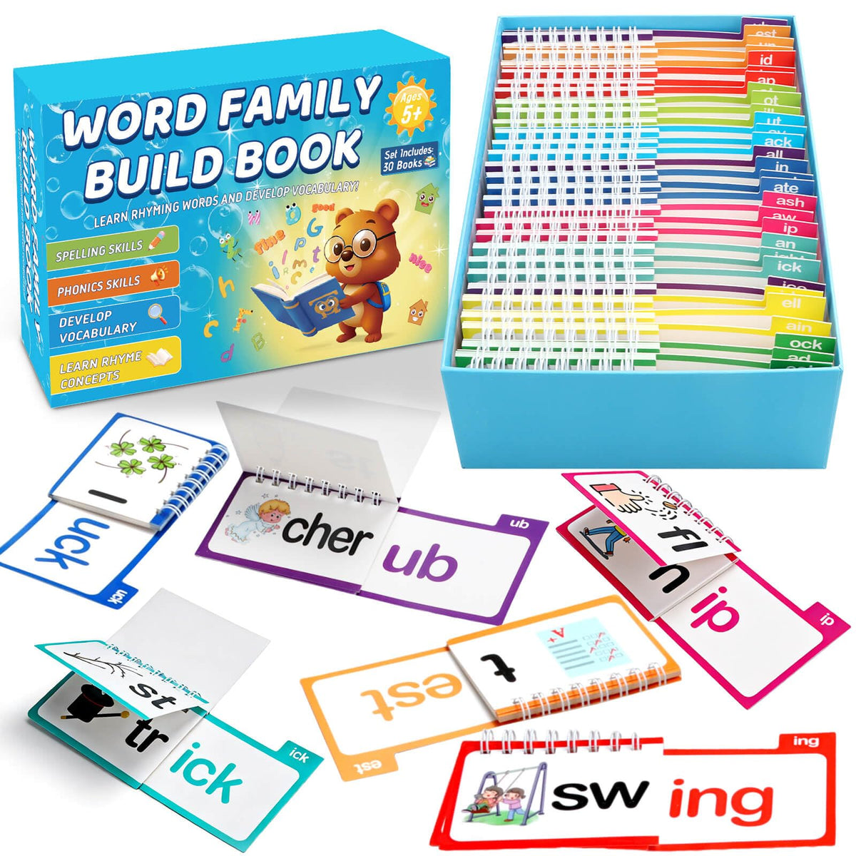 YOTOY 30 Read and Rhyme flip books cover engages early readers and sparks curiosity.
