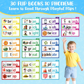 YOTOY flip books inside pages show word changes for playful learning on the go.
